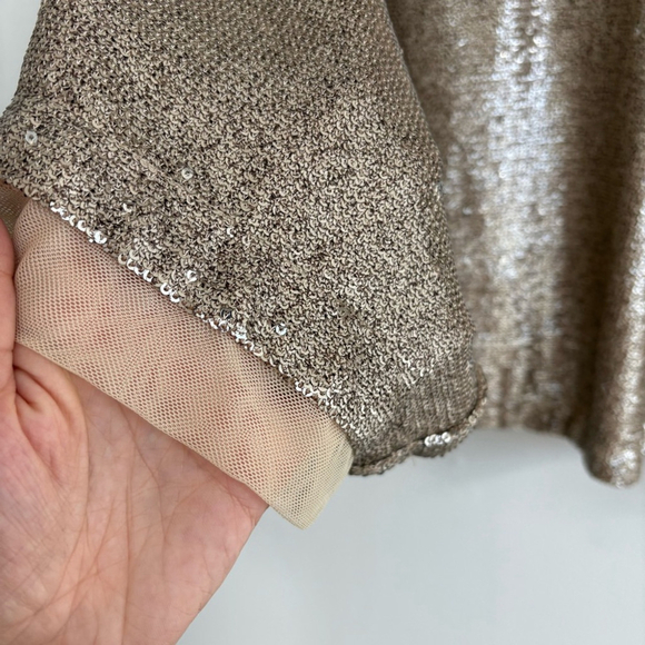 Free People Champagne Dreams Cropped Sequin Top Sz XS - Picture 6 of 9